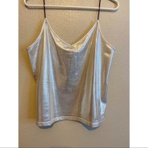Metallic silver top